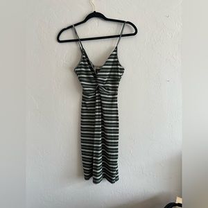 Bear Dance Green striped knit mini dress